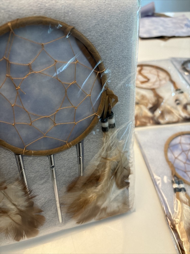 (6) Dream Catcher Feather Bead Hanging Decor -New