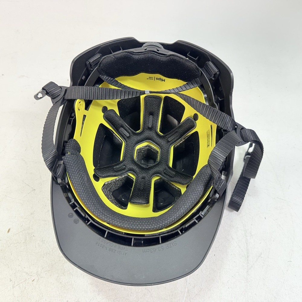 Front brim, Type II Class E, Non-Vent Hard Hat with Mips Black Adjustable 53-63