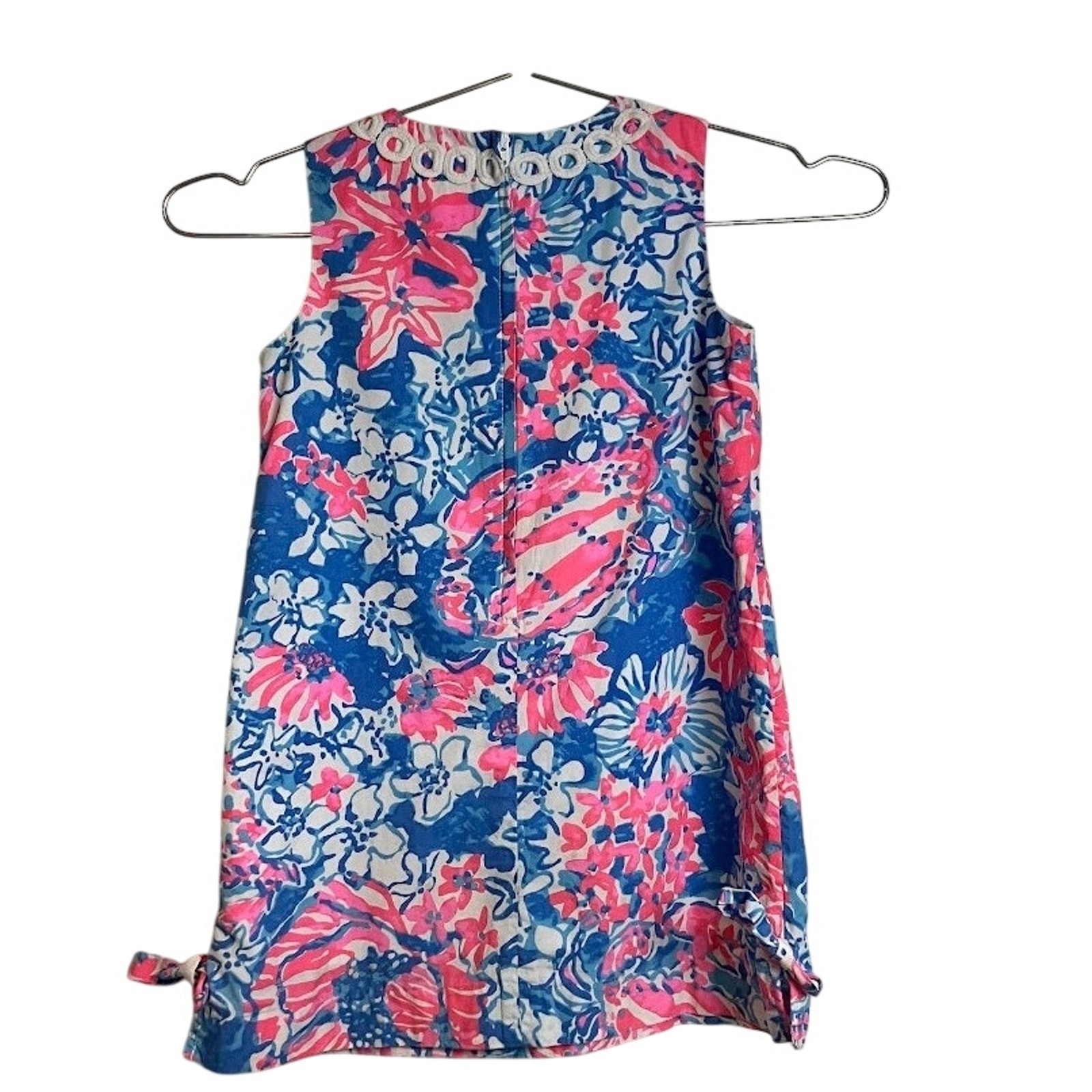 Lilly Pulitzer Pink White Blue Tropical Shift Dress Bay Blue Pop Pop Glow 6