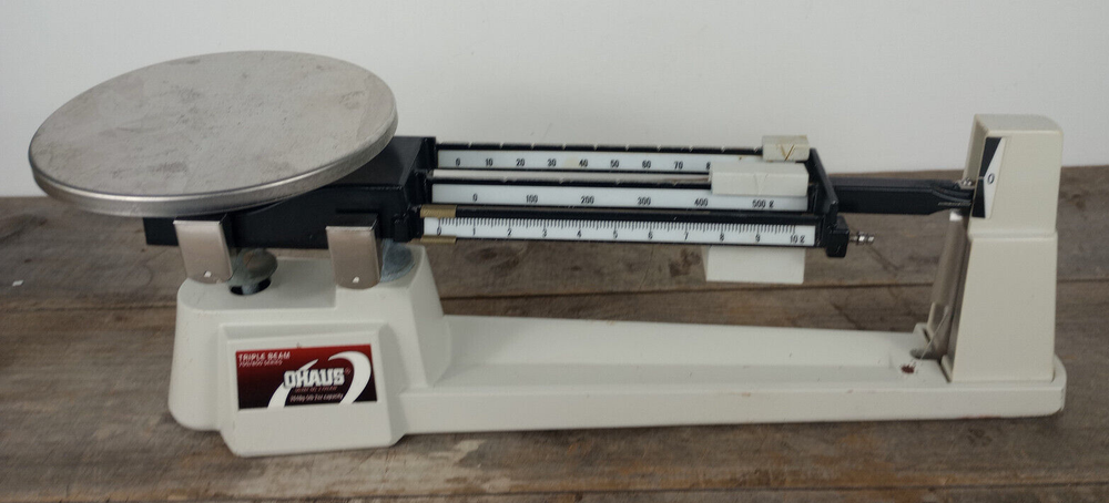 Ohaus Triple Beam Scale Weighted Measurement