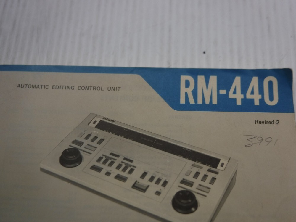 Sony RM-440 Revised-2 Automatic Editing Control Unit Service Manual 9-996-601-03