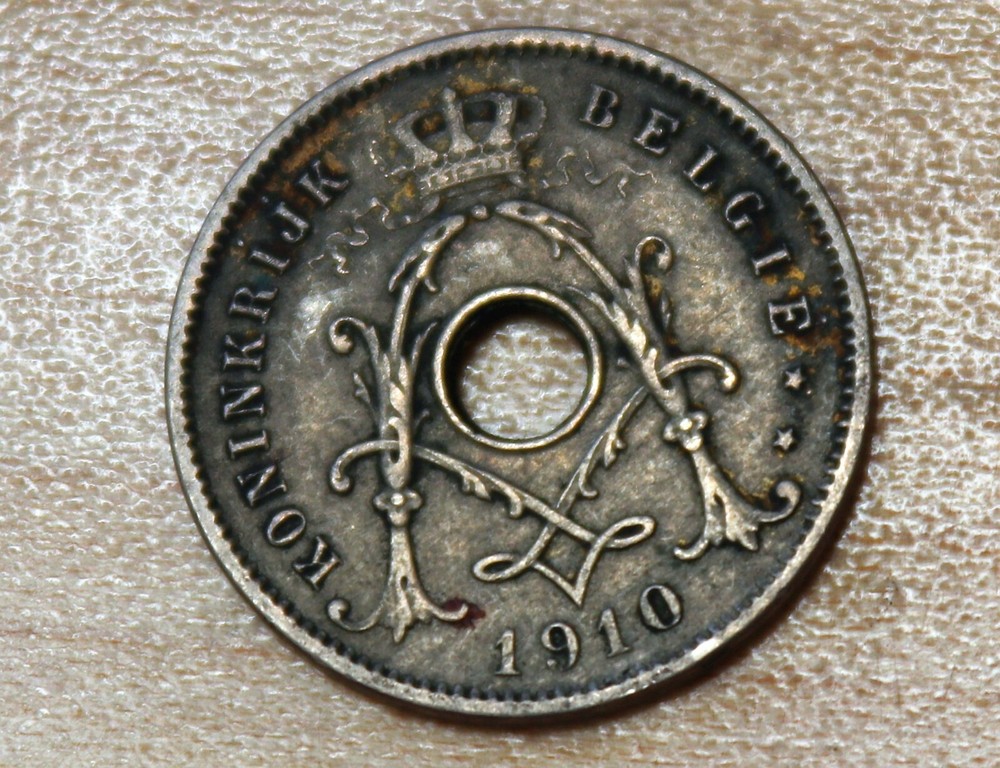 1910 Belgium 5 Centimes Dutch text