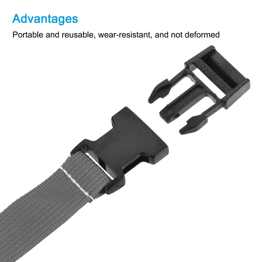 Utility Strap with Buckle 1x20 Inch Polyester Quick Release Belt(Gray)