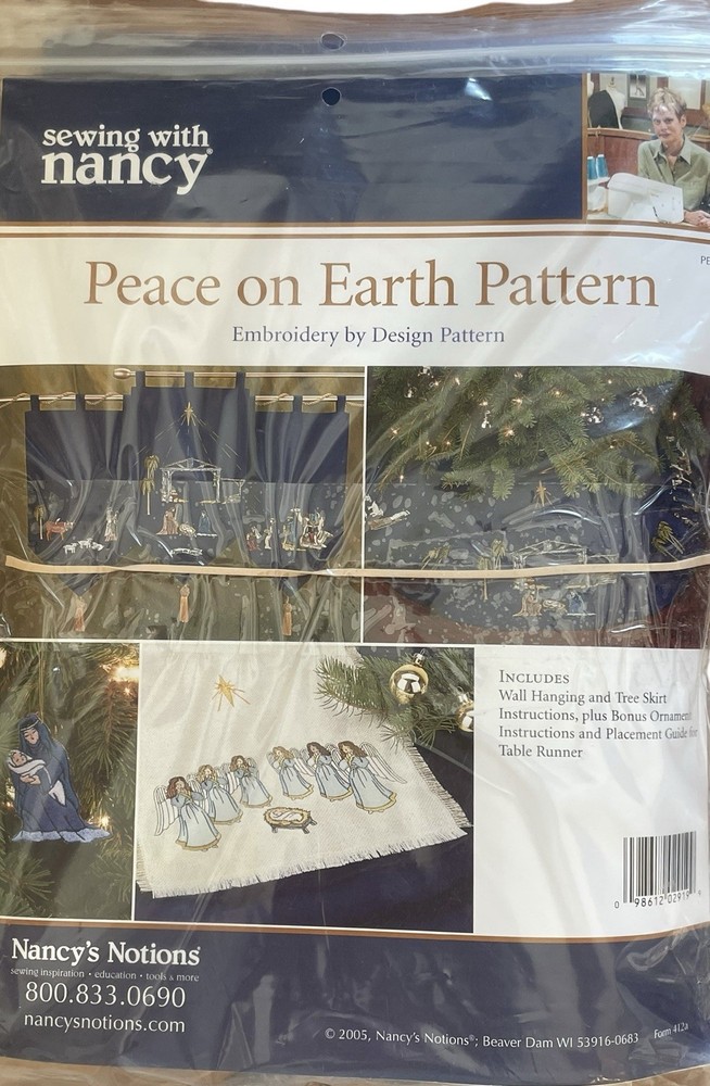 SEWING WITH NANCY Peach On Earth Embroidery Pattern By Design Pattern Kit