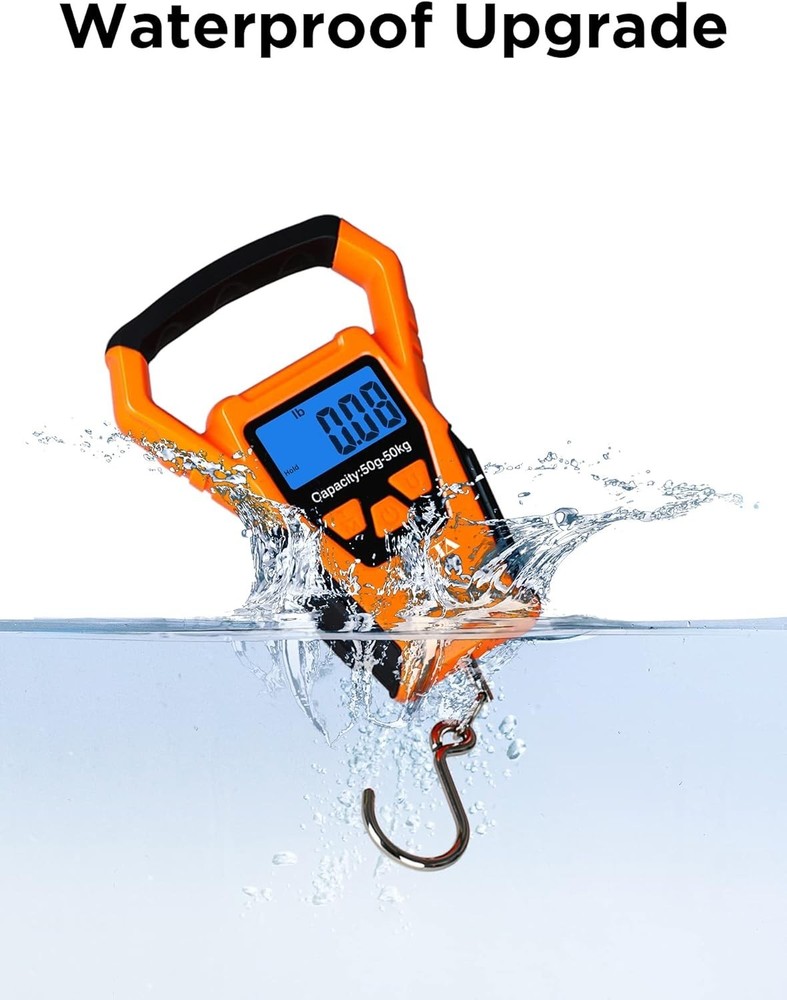 Versatile 110lb Waterproof Fish Scale - Easy Read LCD Display & Measuring Tape