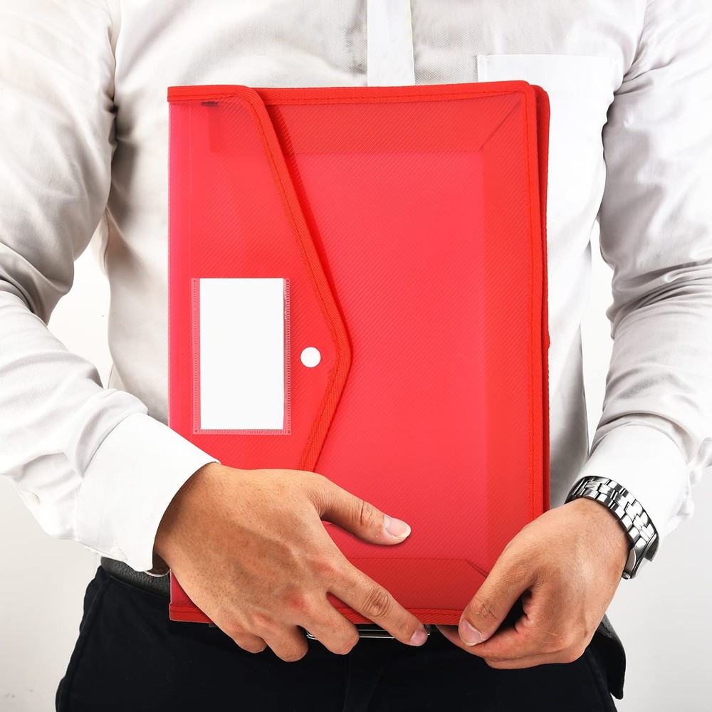 Expanding File Folder Document Organizer with Snap Button, Waterproof Transpa...