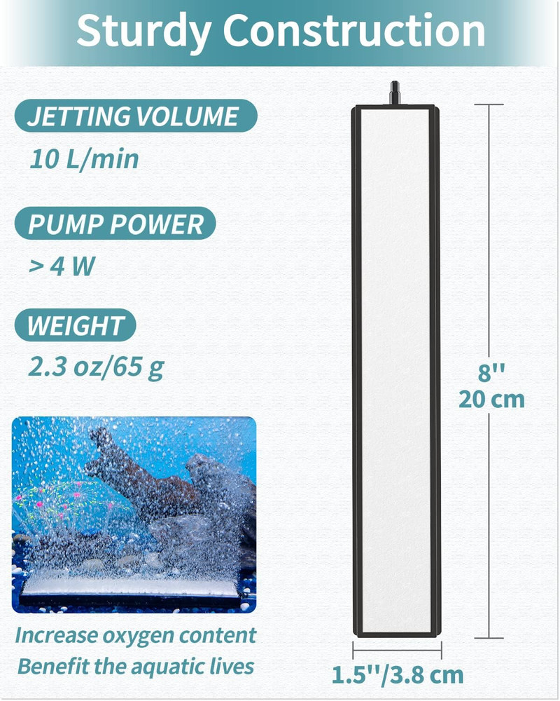 8 Inch Air Stone Bar Micro Bubble Diffuser Release Tool with Suction Cup Clip Ac