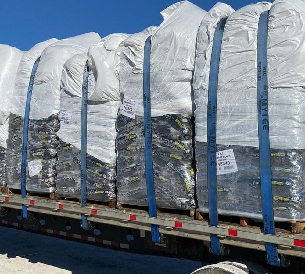 (10 Pack) 4"x30' Winch Straps Blue w/flat hook, WLL 5400 Flatbed Tie Down Strap