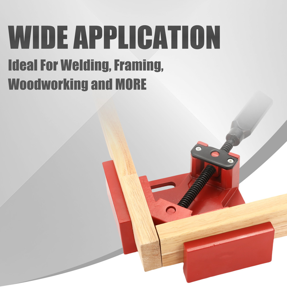 Heavy Iron Single Handle 90 Degree Corner Clamp Woodworking Right Angle Tool