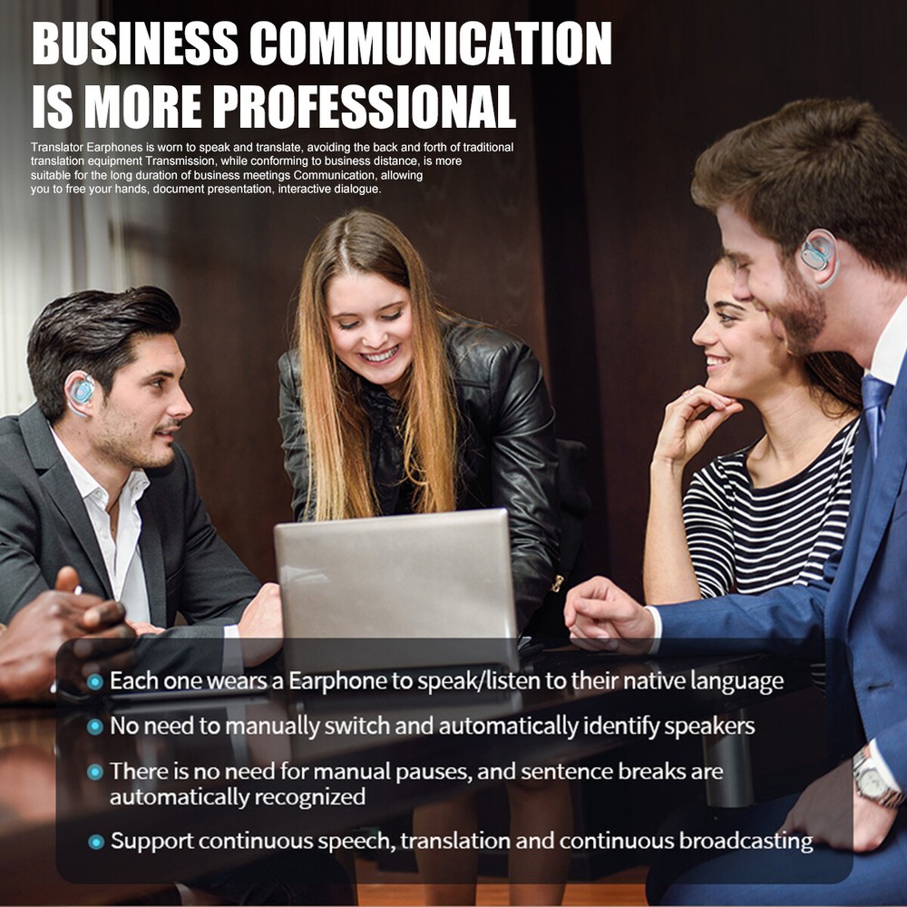 150+ Language Translator Earbuds Wireless Bluetooth5.4 Two Way Translator Device