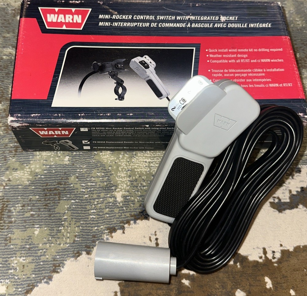 WARN Winch Replacement Remote Control Mini Rocker Integrated Socket 80958