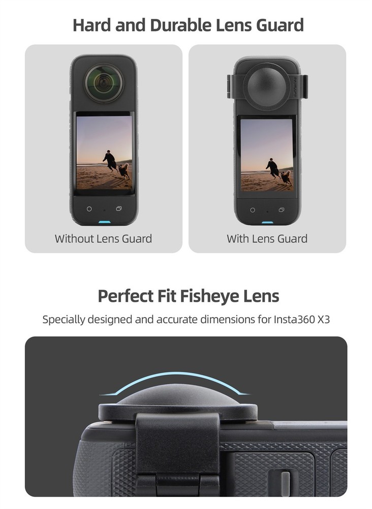 Lens Protector Panoramic Camera Len Cover Scratch Drop Resistant for Insta360 X3