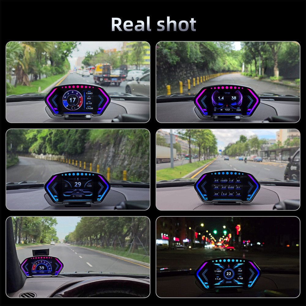 Car HUD Head Up Display GPS Tachometer Clock Speedometer Odometer Voltmeter P3