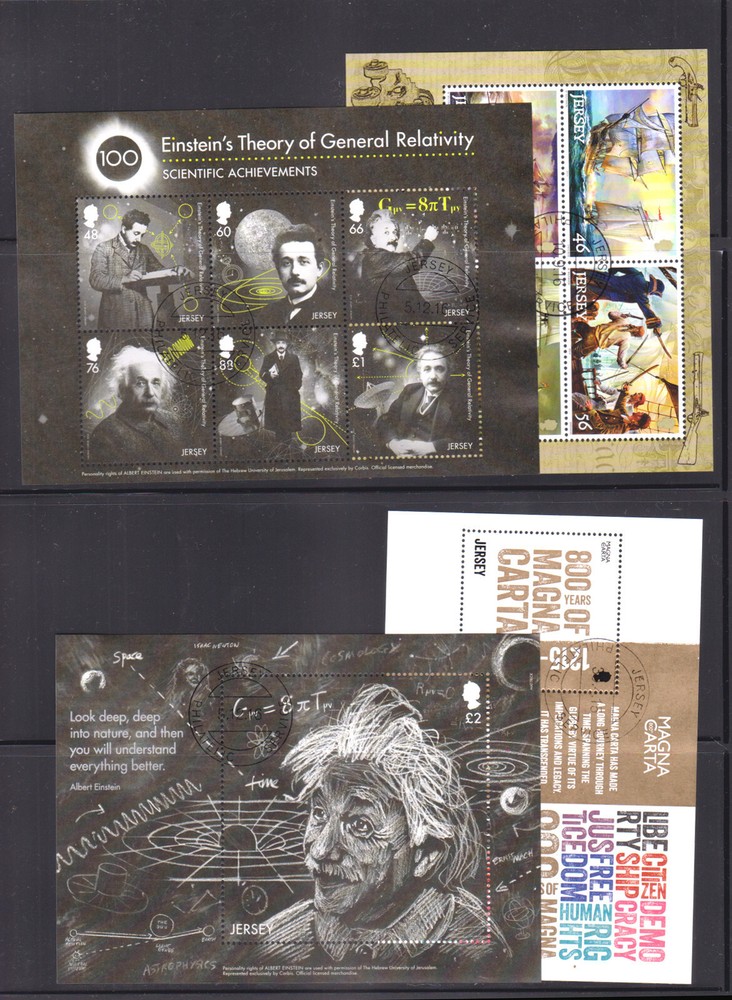 JERSEY - SELETED 16 STAMPS + 20 MINIATURE SHEETS - ALL DIFFERENT - CTO
