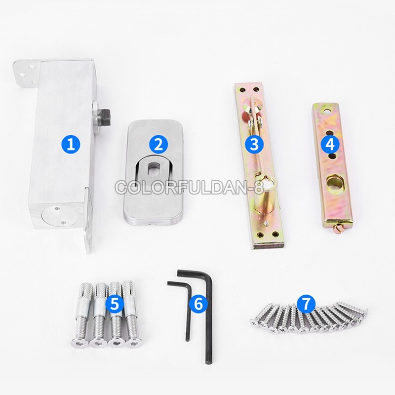 2Sets Heavy Pivot Hinges Wood Door Hydraulic Buffer Floor Spring Hinge Invisible