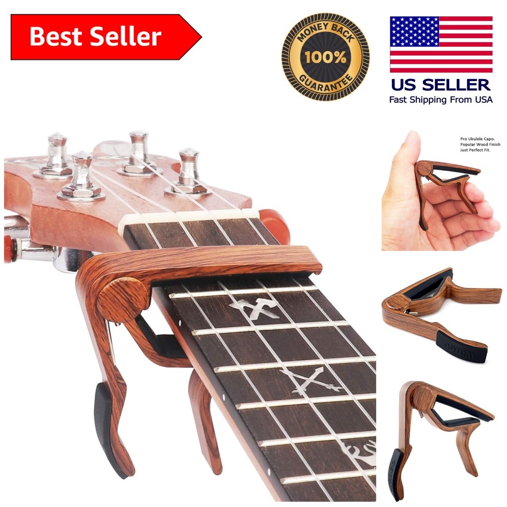 Durable Lightweight Ukulele Capo with Strong Spring - Protects Your Strings