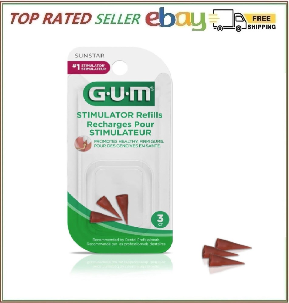 GUM Stimulator Rubber Tip Refills, 3 Count