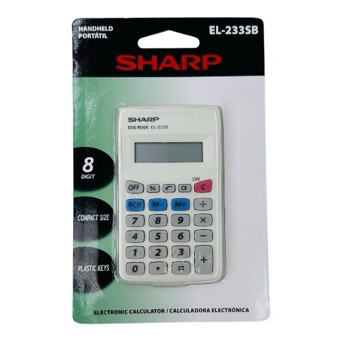 Sharp EL-233SB Handheld Compact Electronic Handheld Calculator 8 Digit