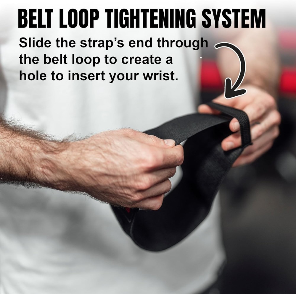 Durable 16" Weightlifting Wrist Wraps with Adjustable Belt Loop System