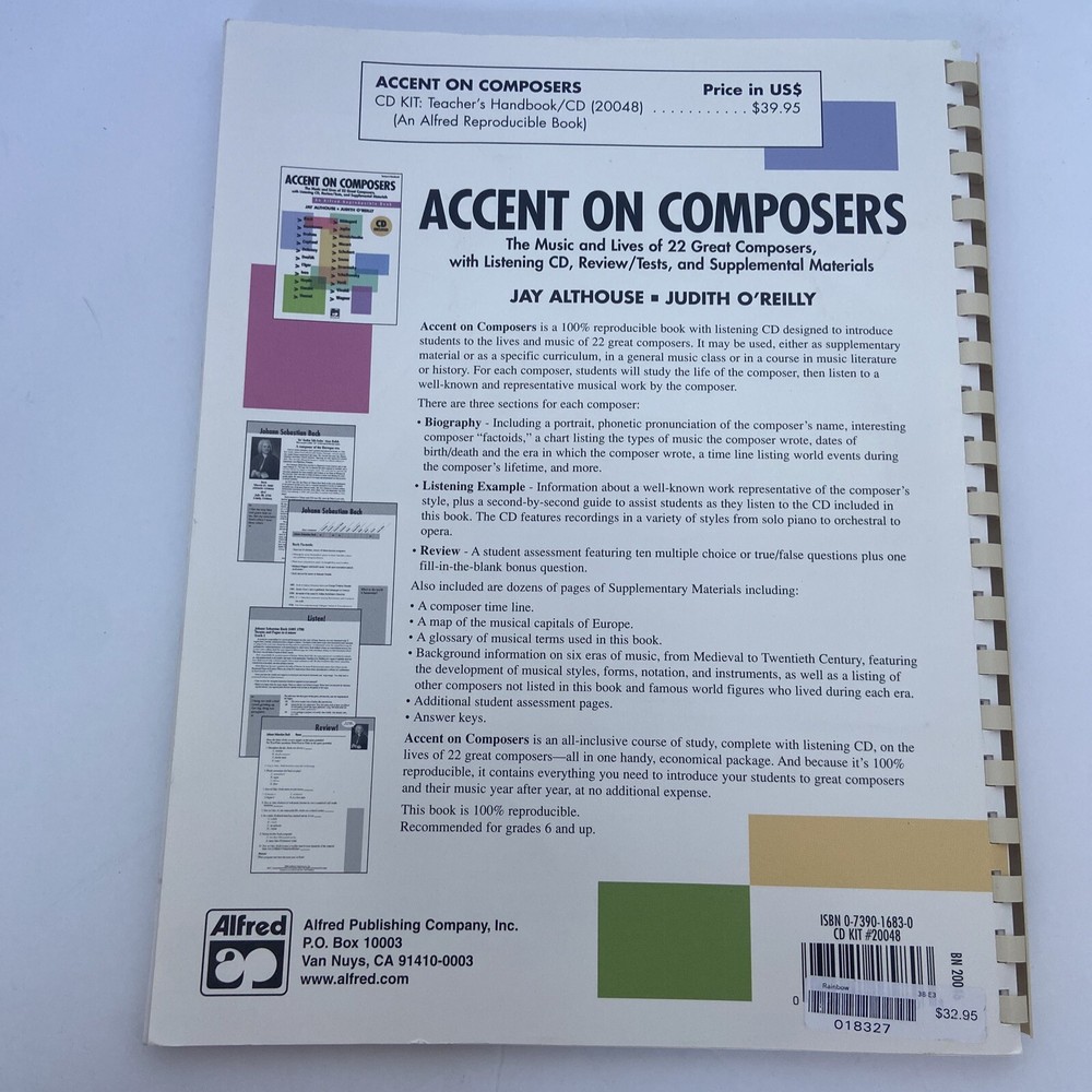 Alfred Accent on Composers Book - NO CD
