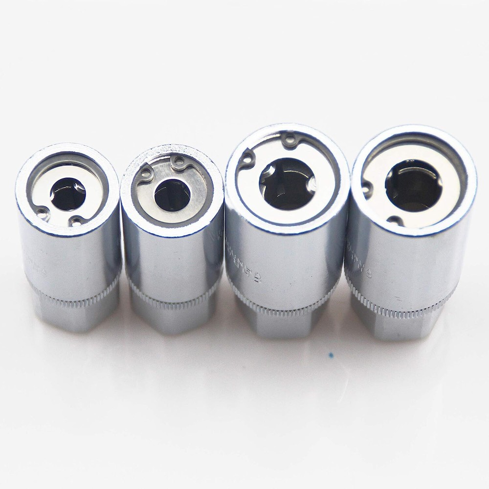 4pc Socket Stud Screw Extractor Remover Installer 6, 8,10,12mm w/Roller Bearing