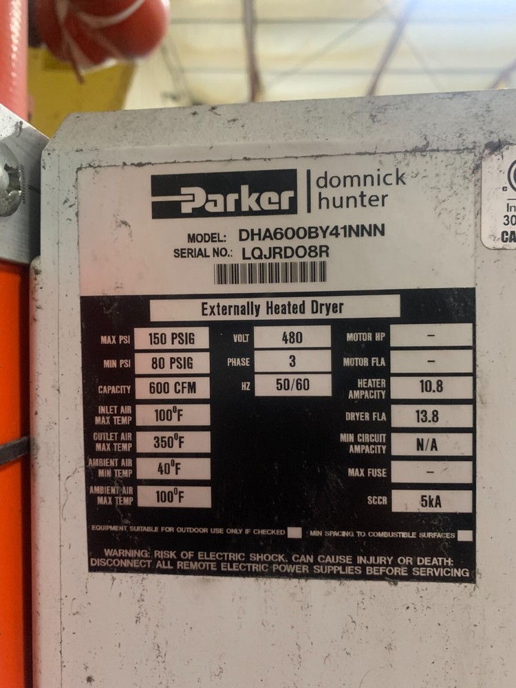 Parker domnick hunter externally heated dryer
