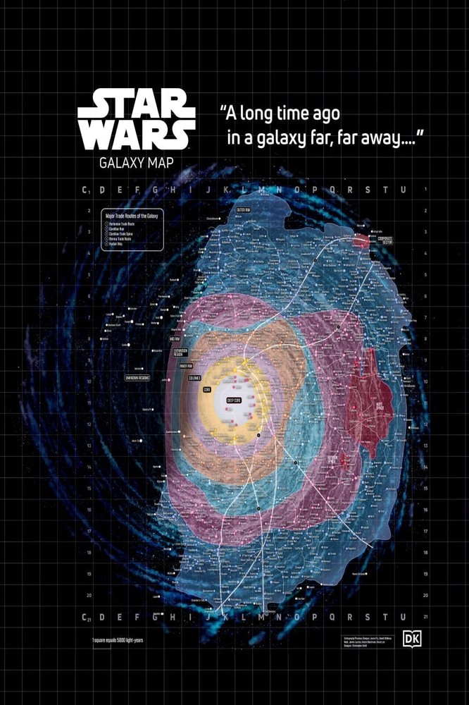Star Wars Galaxy Map A Long Time Ago Sci Fi Poster