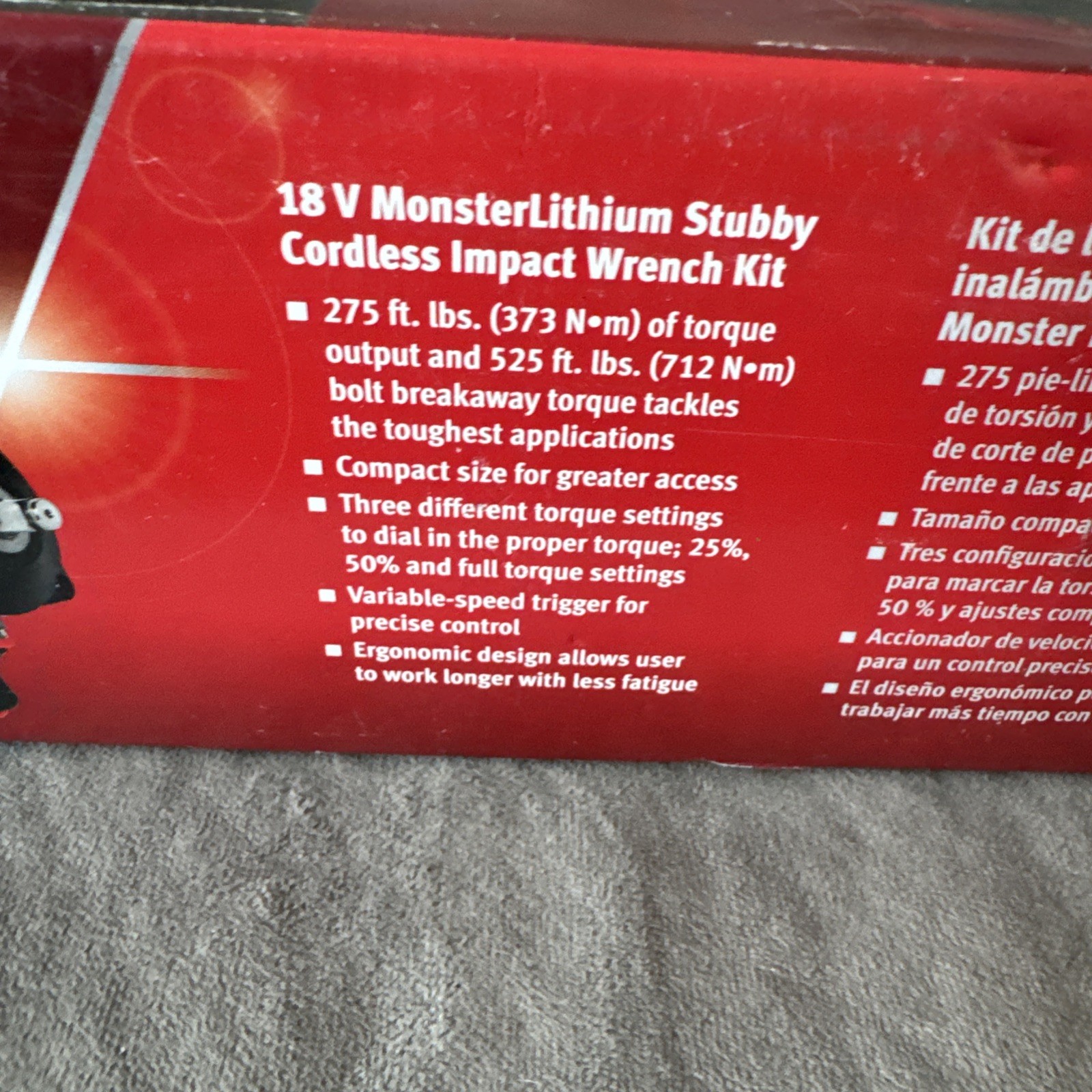 Snap On NEW 3/8 18V Stubby Monsterlithium Cordless Impact + Batteries CT9038K2