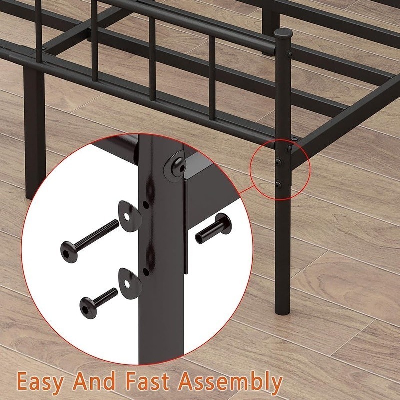 Durable Twin XL Bed Frame No Box Spring Needed Easy Assembly Strong Support New