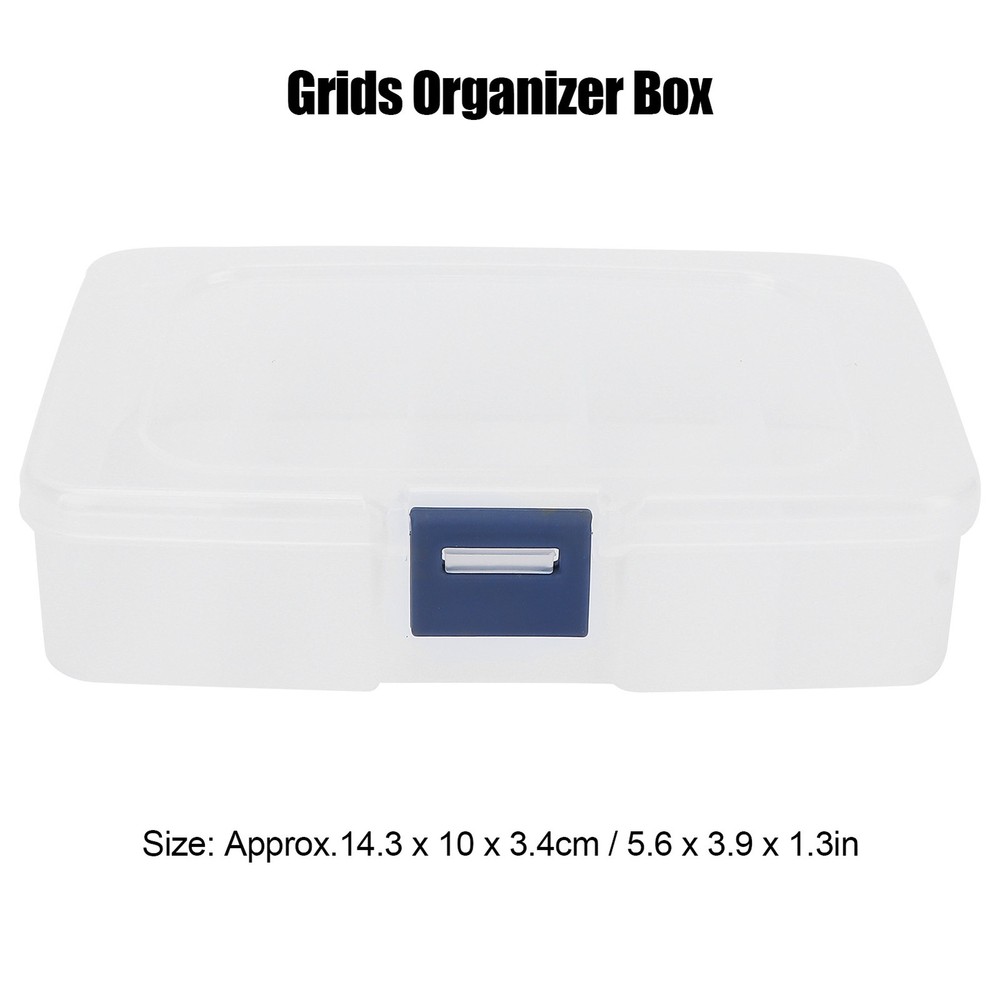 5 Grids Organizer Box Clear Visible Plastic Compartment Box Case