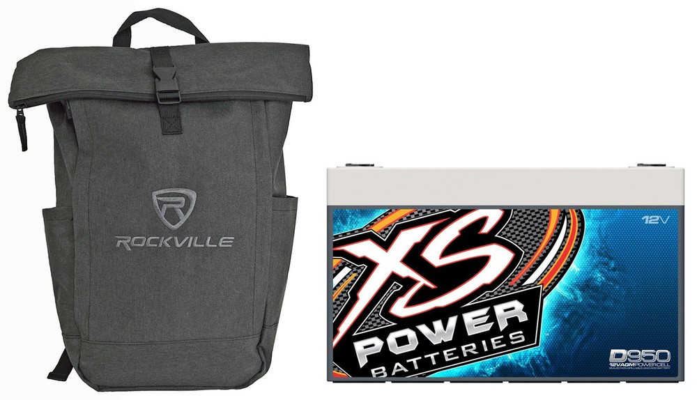 XS Power D950 12V 1000-2100W Range AGM Battery, Max 2100A + Backpack
