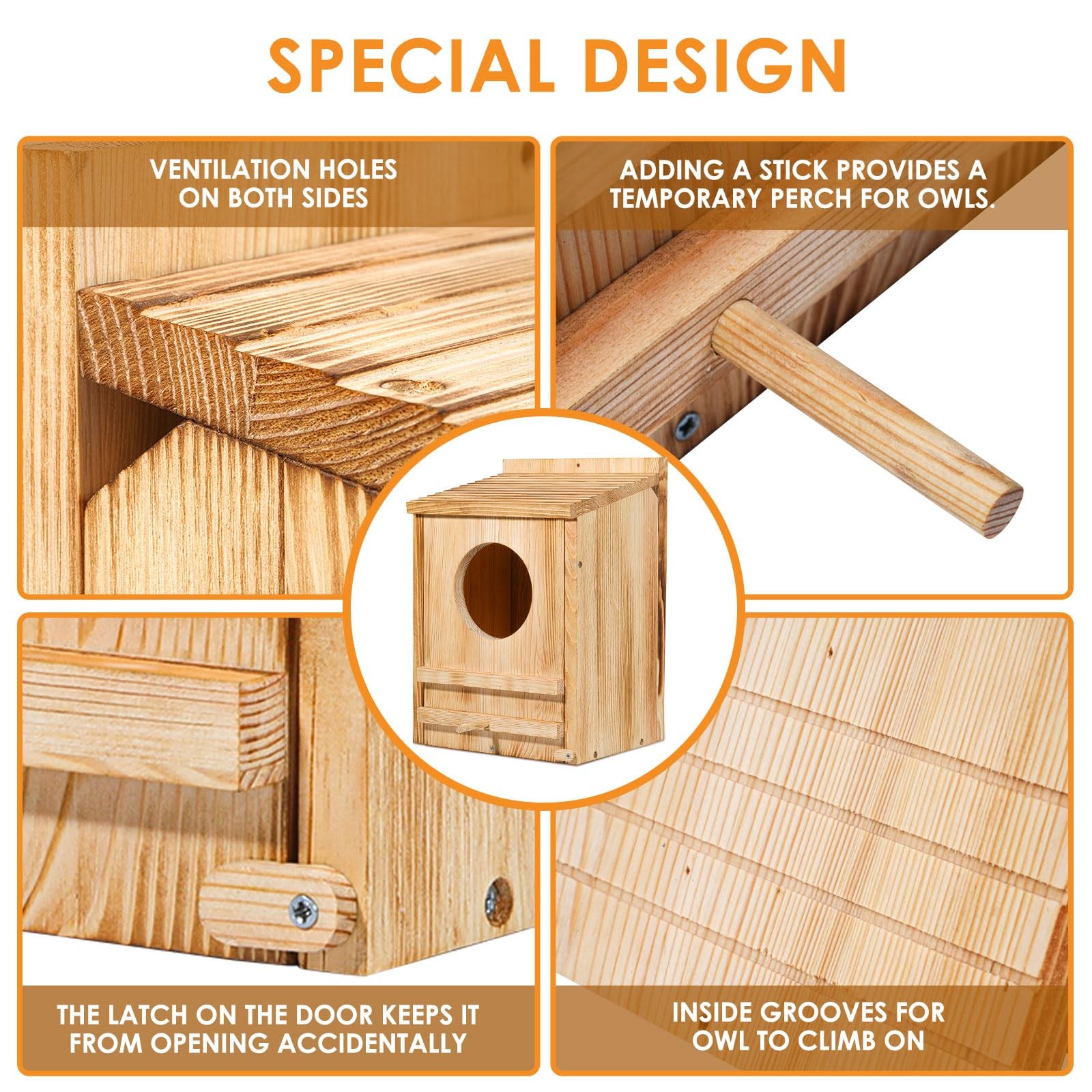 Large Barn Owl House,Owl Nesting Box For Outside,Wooden Nest House,Large Hand...