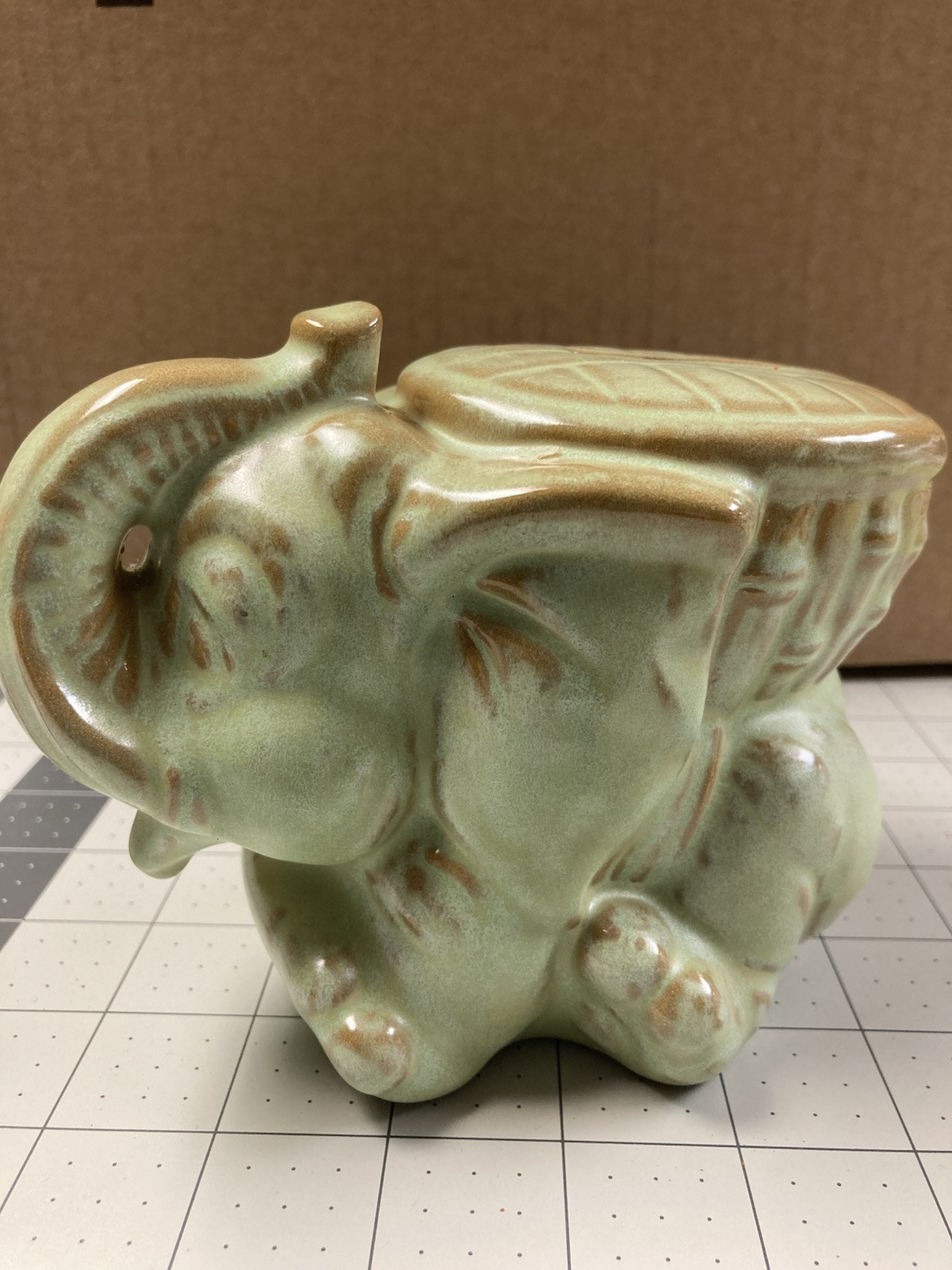 Frankoma Elephant Bank, Vintage, Prairie Green, Excellent Condition, a Rare Find
