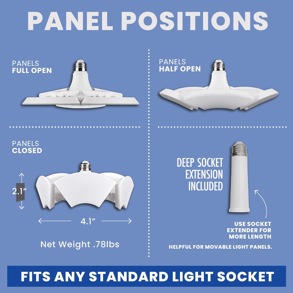 Bell + Howell Bionic Six Panel Adjustable LED Hex Bulb Soft White Ceiling Light