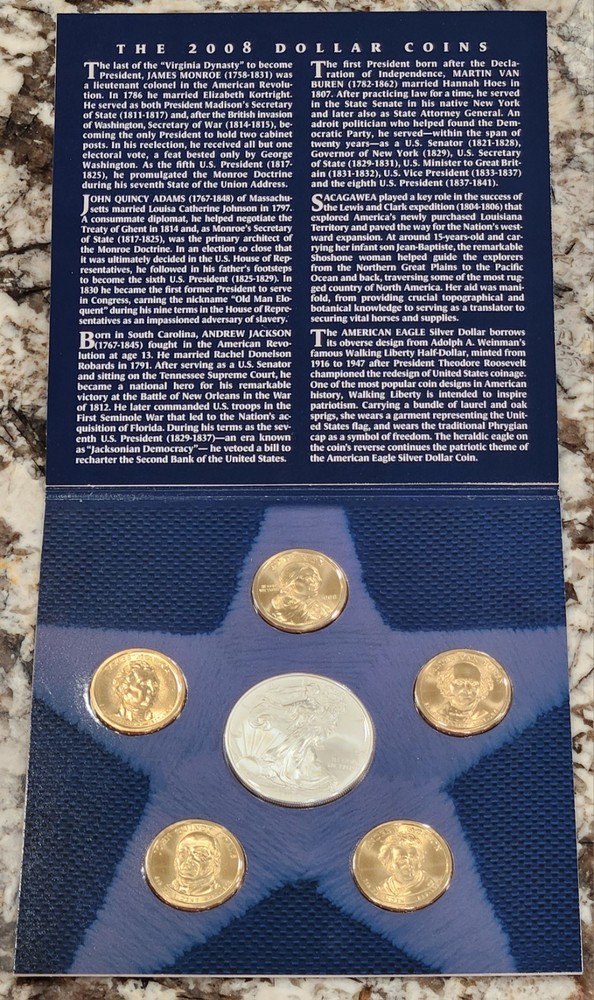 2008 US Mint Annual Uncirculated Dollar Coin set 1 OZ Silver Eagle ~ 2 Available