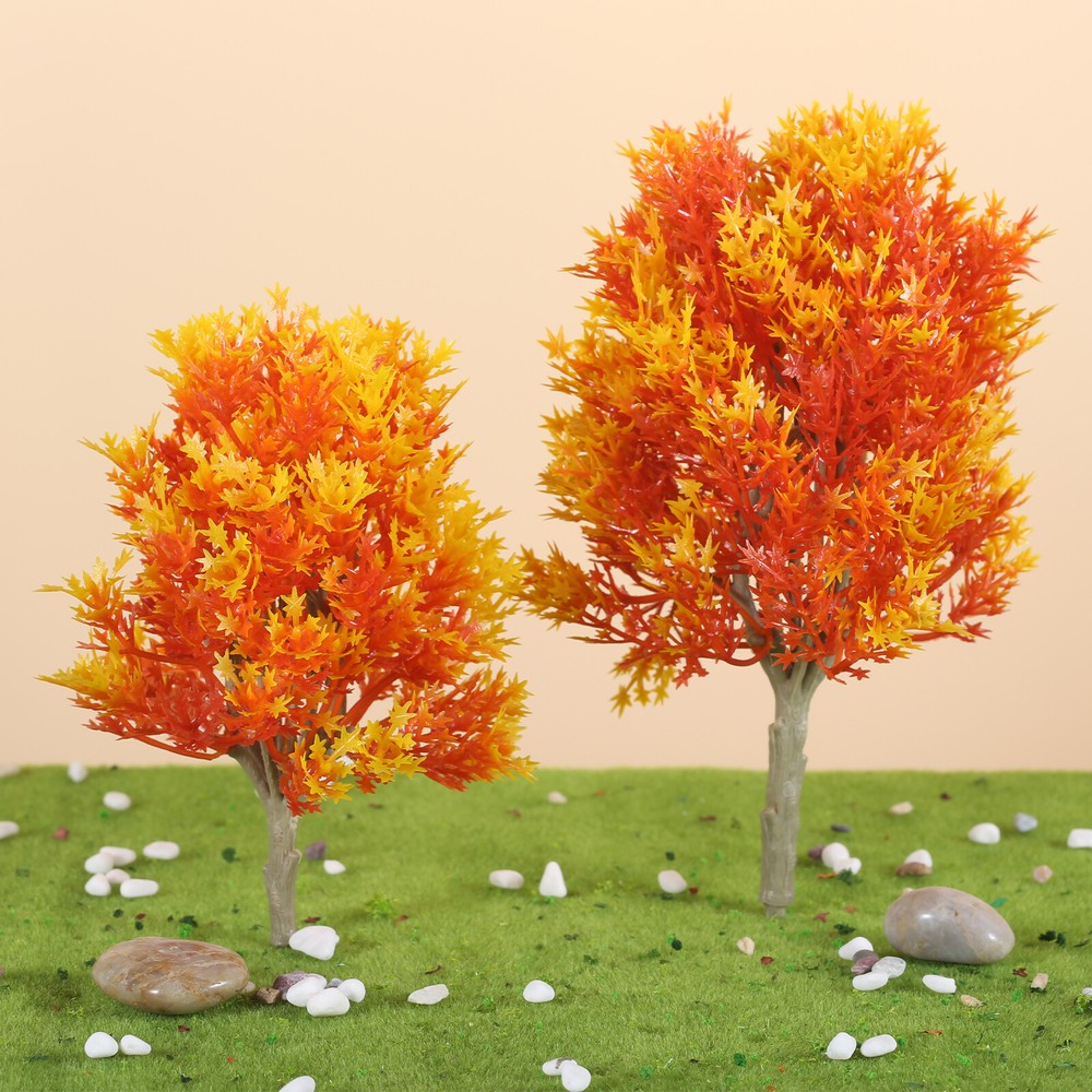 6pcs Model Maple Trees Train Railway Architecture Diorama DIY Scenery Landscape