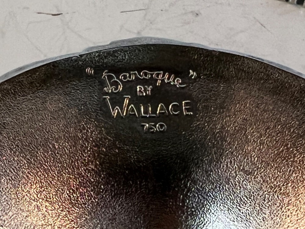 Vintage Wallace Baroque Pair of Silver Plate Candlesticks