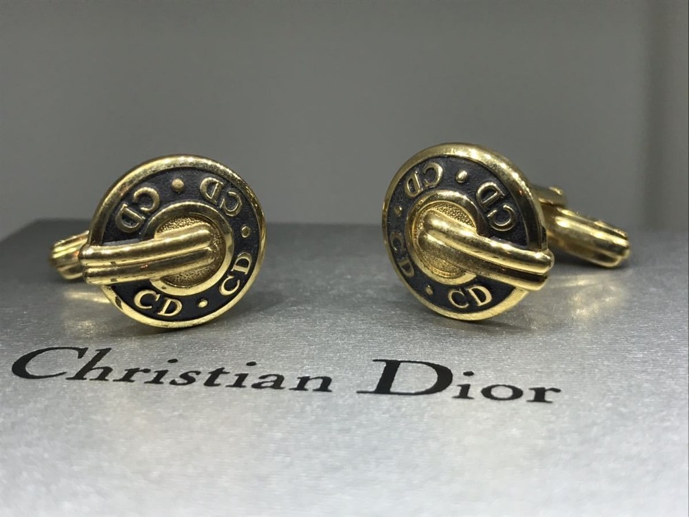 Dior Cd Oval Black Gold Cufflinks