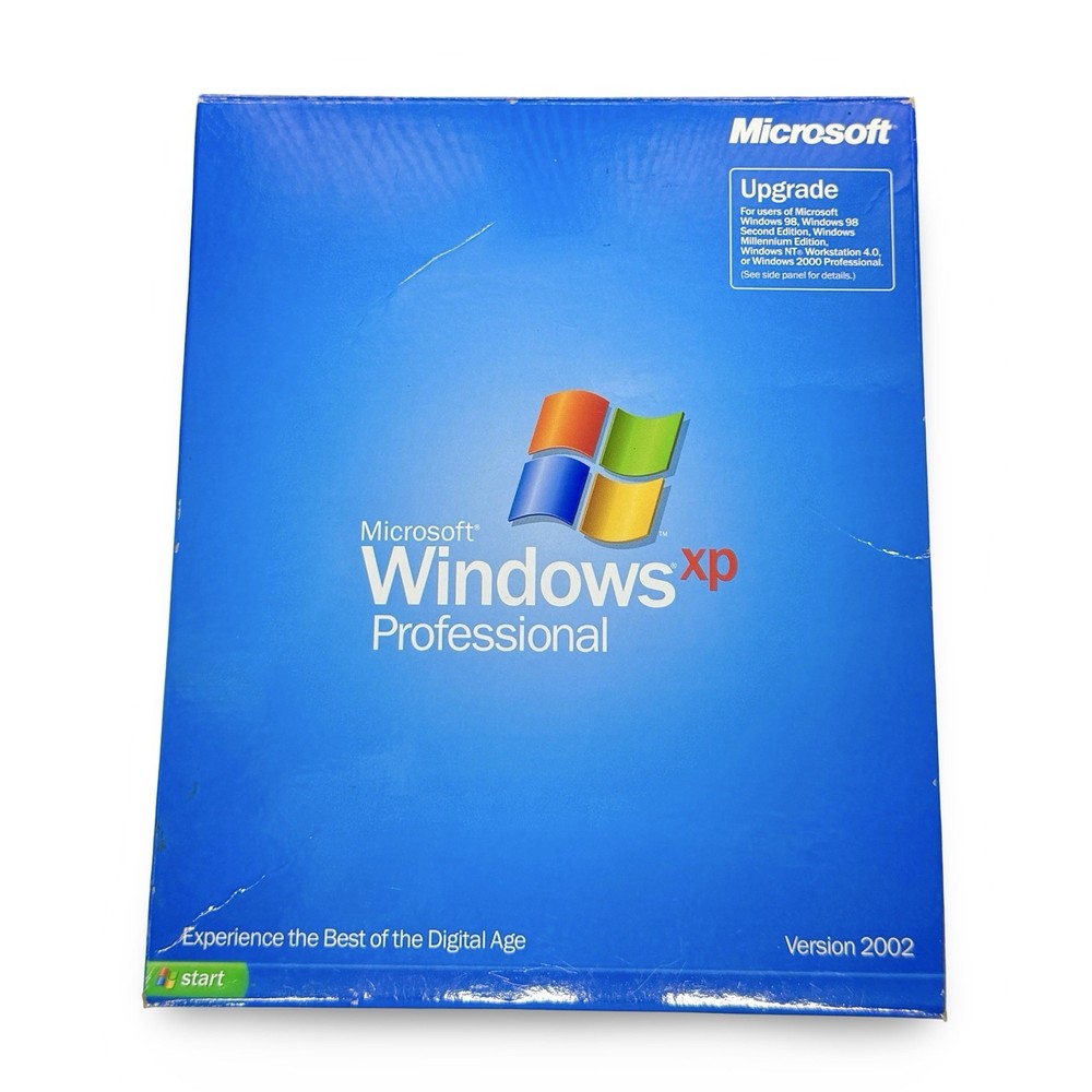 Microsoft Windows XP Professional 2002 Upgrade COMPLETE w/ Key Box Disc