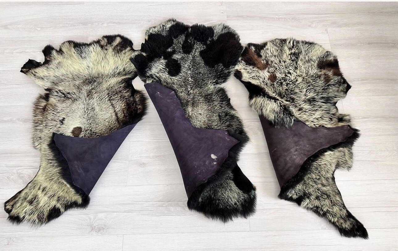 Set Of 3,%100 Toscana Sheepskin Rug,Sheepskin Pelt,color,black,bej