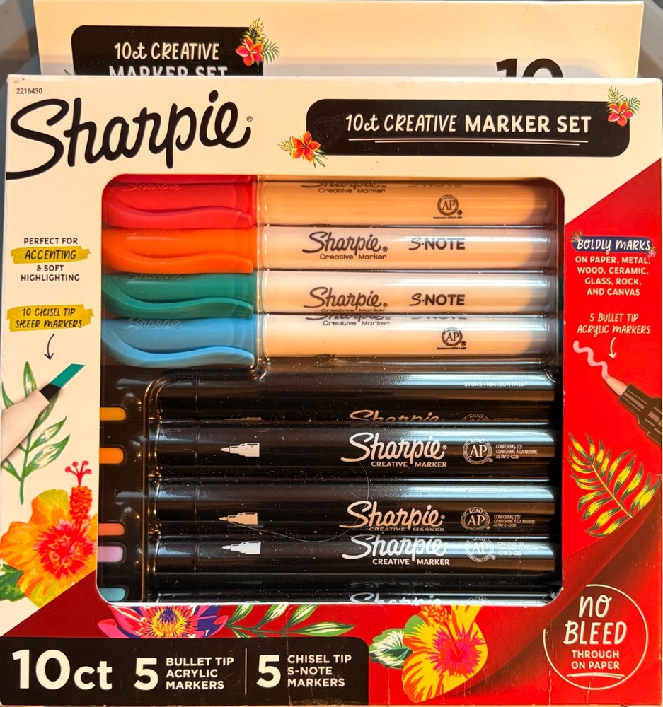 NIB Sharpie 10-Count Creative Marker Set Free Shipping