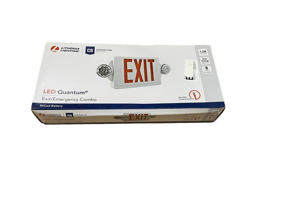🔥Lithonia Contractor Select LHQM LED R M6 Exit / Emergency Combo ~ 1 Unit