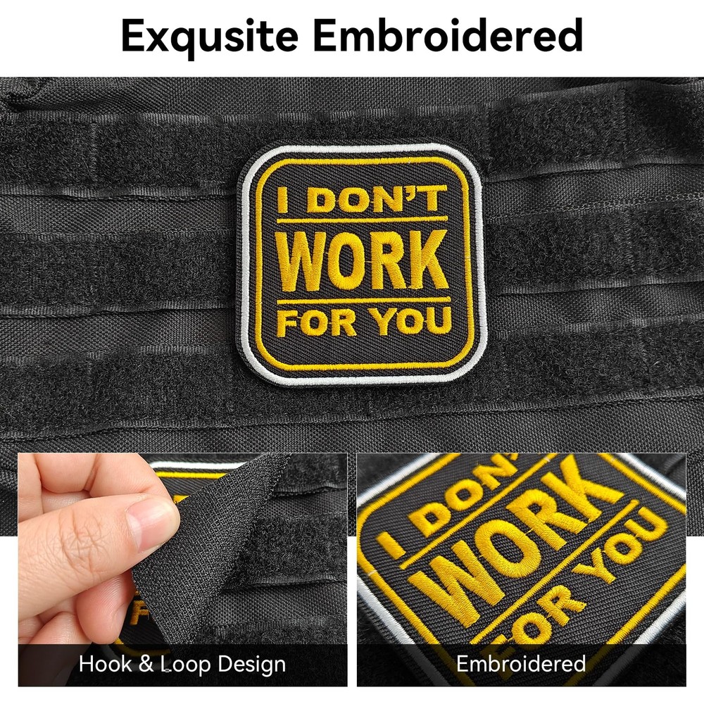 SYLVASS 50PCS Random Funny Hook and Loop Patches Set, Embroidered Tactical