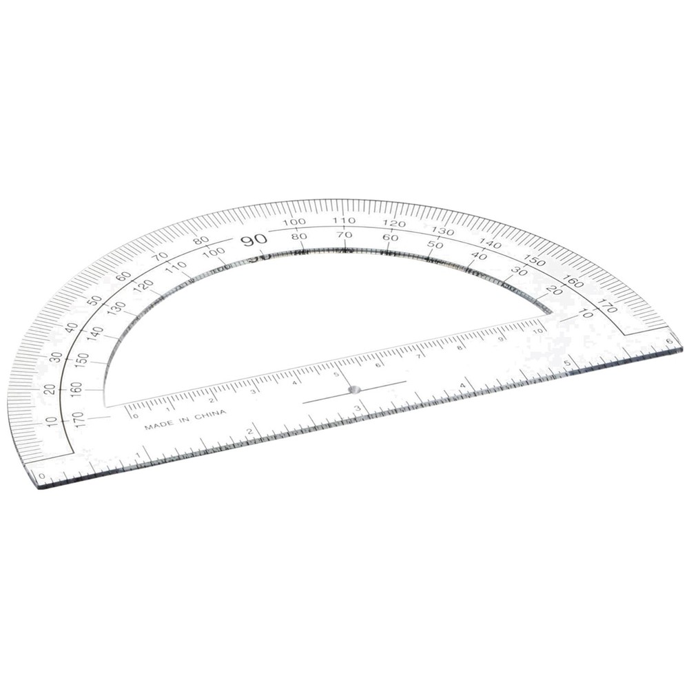 Accurate 6-Inch Protractor with Ruler and Clear Plastic Construction