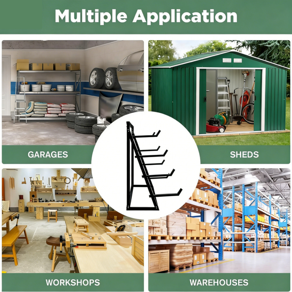 2000LBS 4-Tier Floor Standing Horizontal Storage Rack for Lumber/Pipe Adjustable