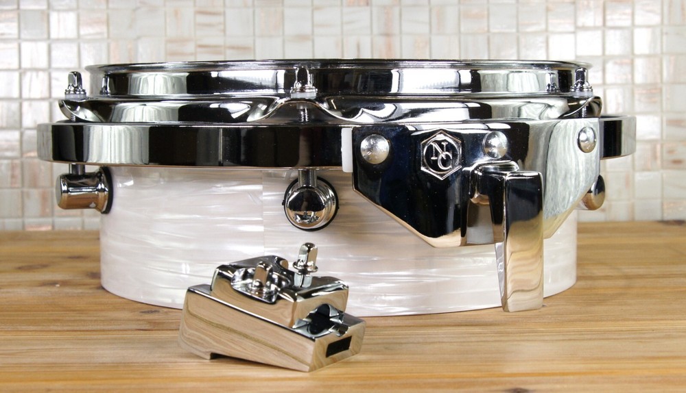 Click Drums 4x10 8ply Maple Pancake Tom Tom White Ripple
