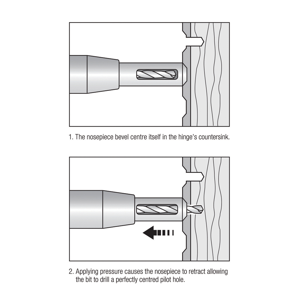 P&N BY SUTTON HINGE MATE SELF CENTREING 1/8” HINGE DRILL FOR #8 & #10 SCREWS