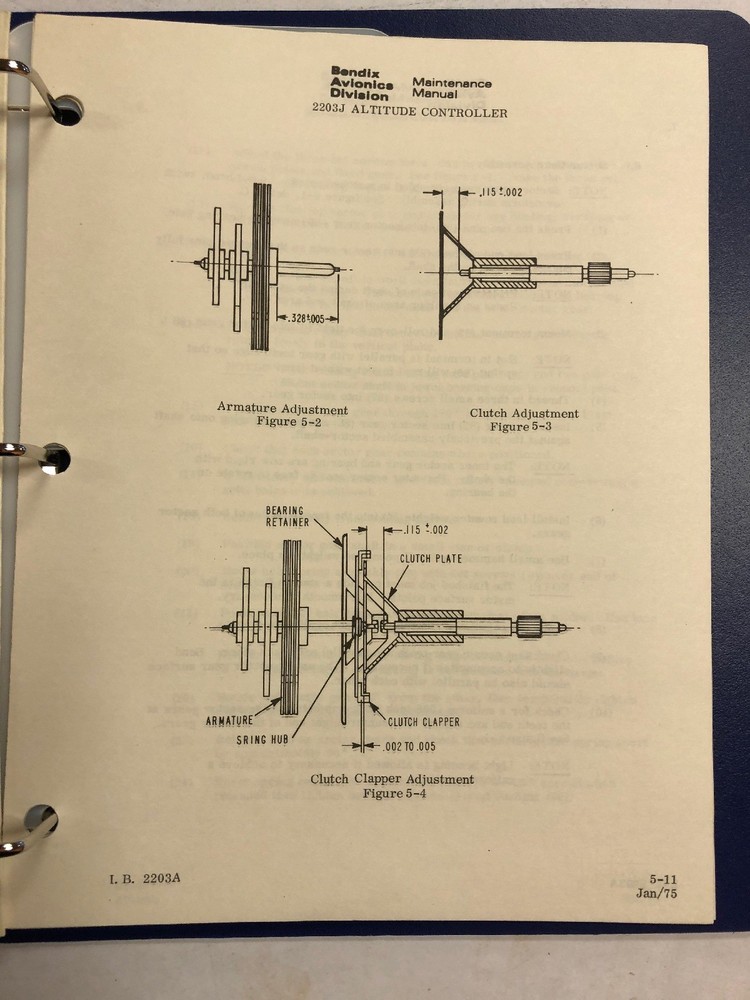 Bendix Altitude Controller 2203J Maintenance Manual -1975-Original