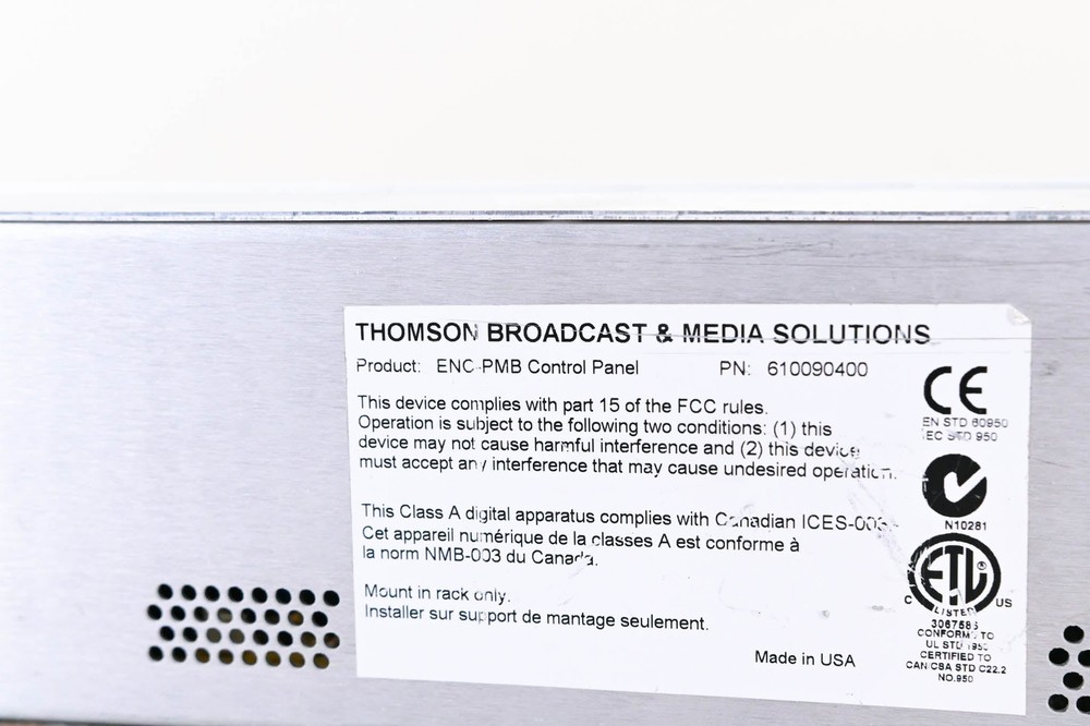 Grass Valley ENC-PMB Control Panel CG00531