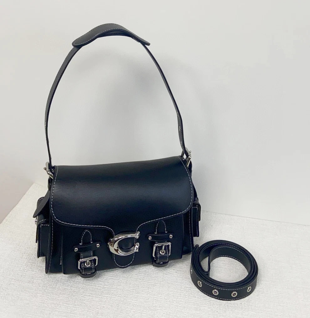 NWT Coach CT721 Cargo Soft Tabby Shoulder Bag Crossbody Black New Free Shipping